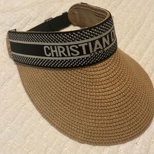 “Christian Dior” straw hat visor